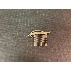 1.5 " Silver Colored Vintage Hair Comb Leaf Shaped at Top